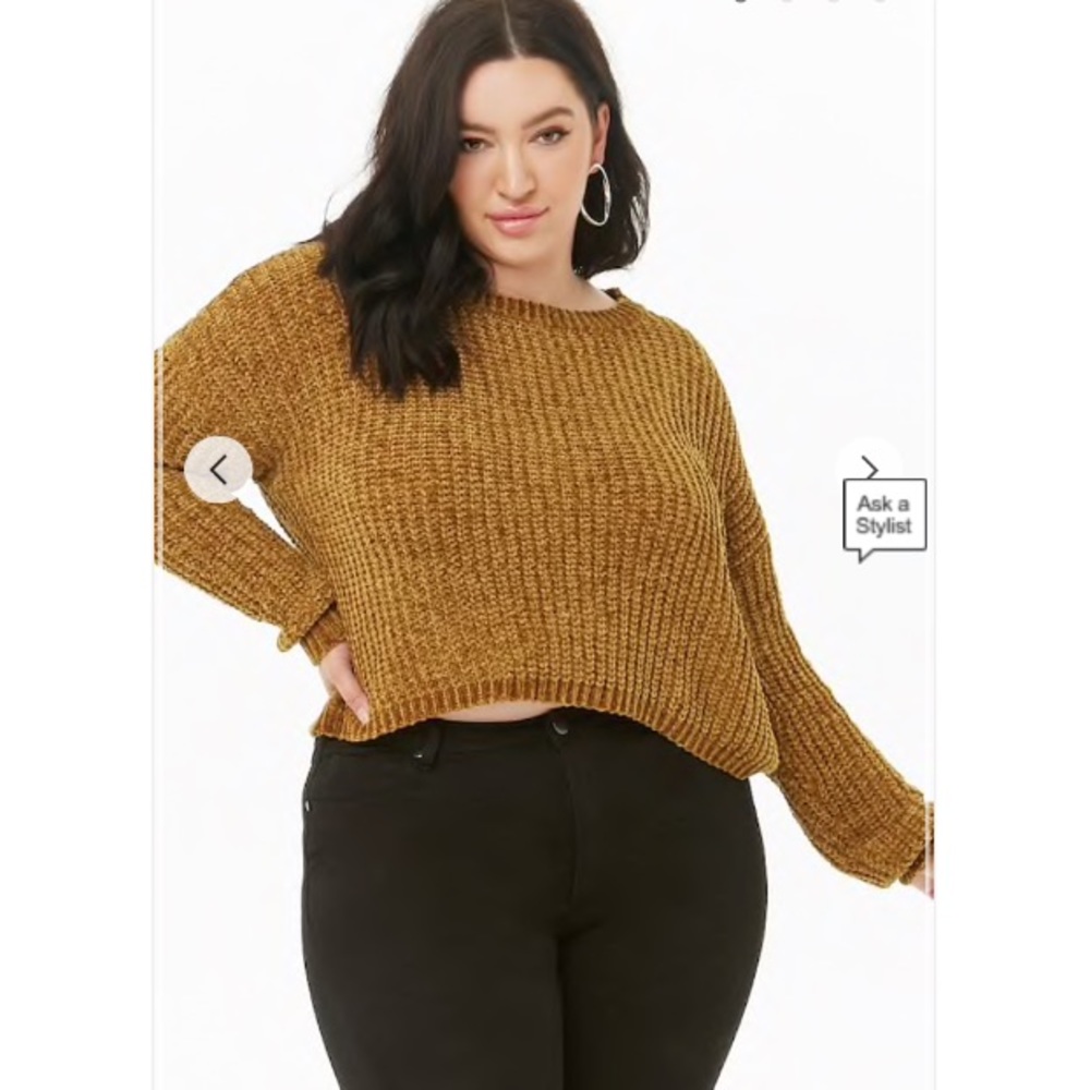 Forever 21 Ribbed Chenille Sweater Mustard